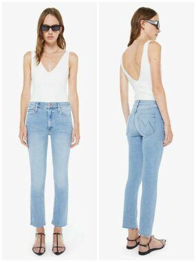 💕MOTHER💕 The Mid Rise Dazzler Ankle Fray Jeans ~ Blessing in Disguise 34 NWOT